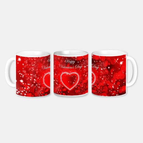 Brand Name Happy Valentines Day Coffee Mug | Gifts For Girlfriend Boyfriend Husband Wife | Ceramic Mug 350 Ml | Valentine Day Gift